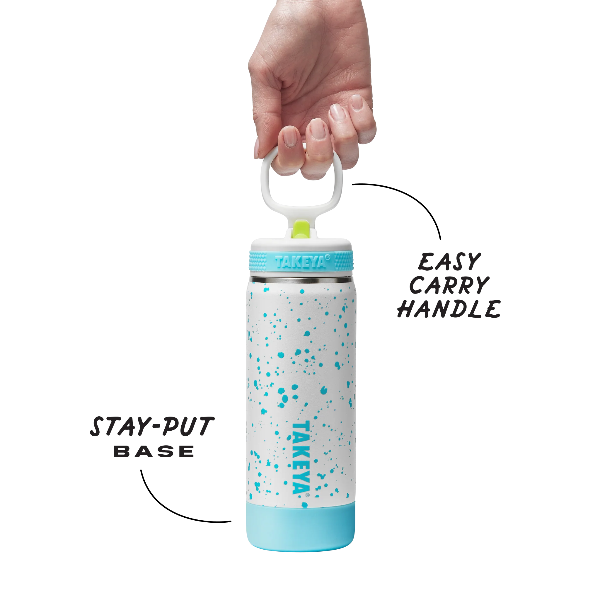 Glow In The Dark Sport Kids Water Bottle Confetti With Straw Lid - Image 16