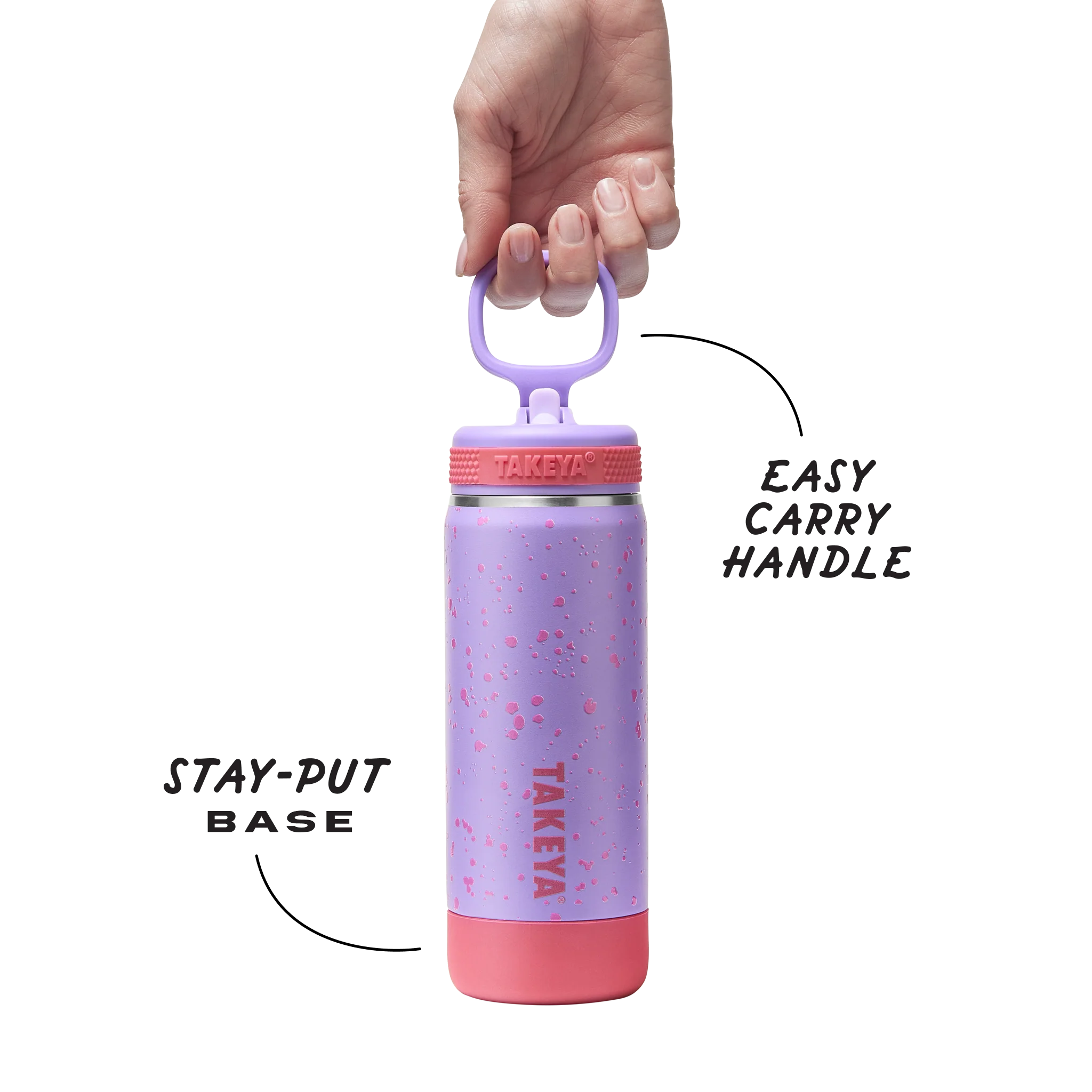 Glow In The Dark Sport Kids Water Bottle Confetti With Straw Lid - Image 4