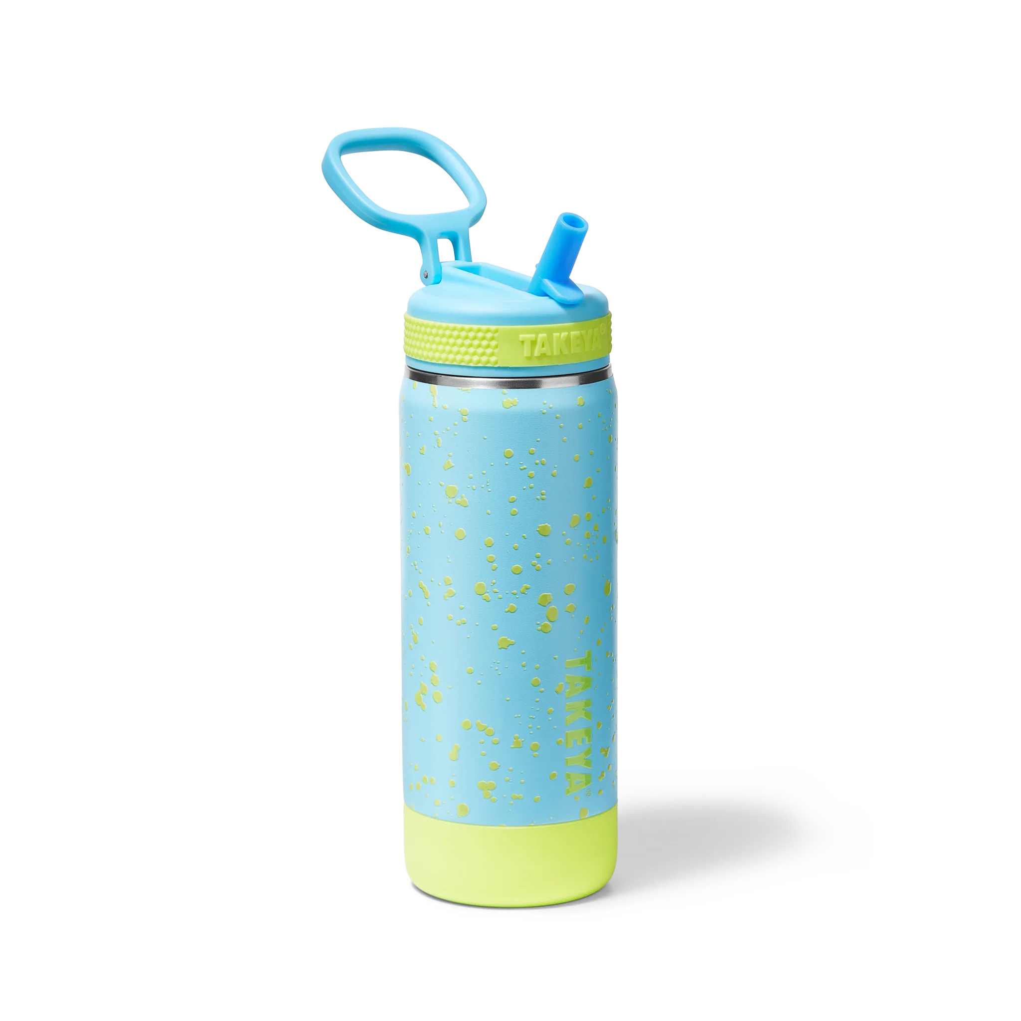 Glow In The Dark Sport Kids Water Bottle Confetti With Straw Lid - Image 5
