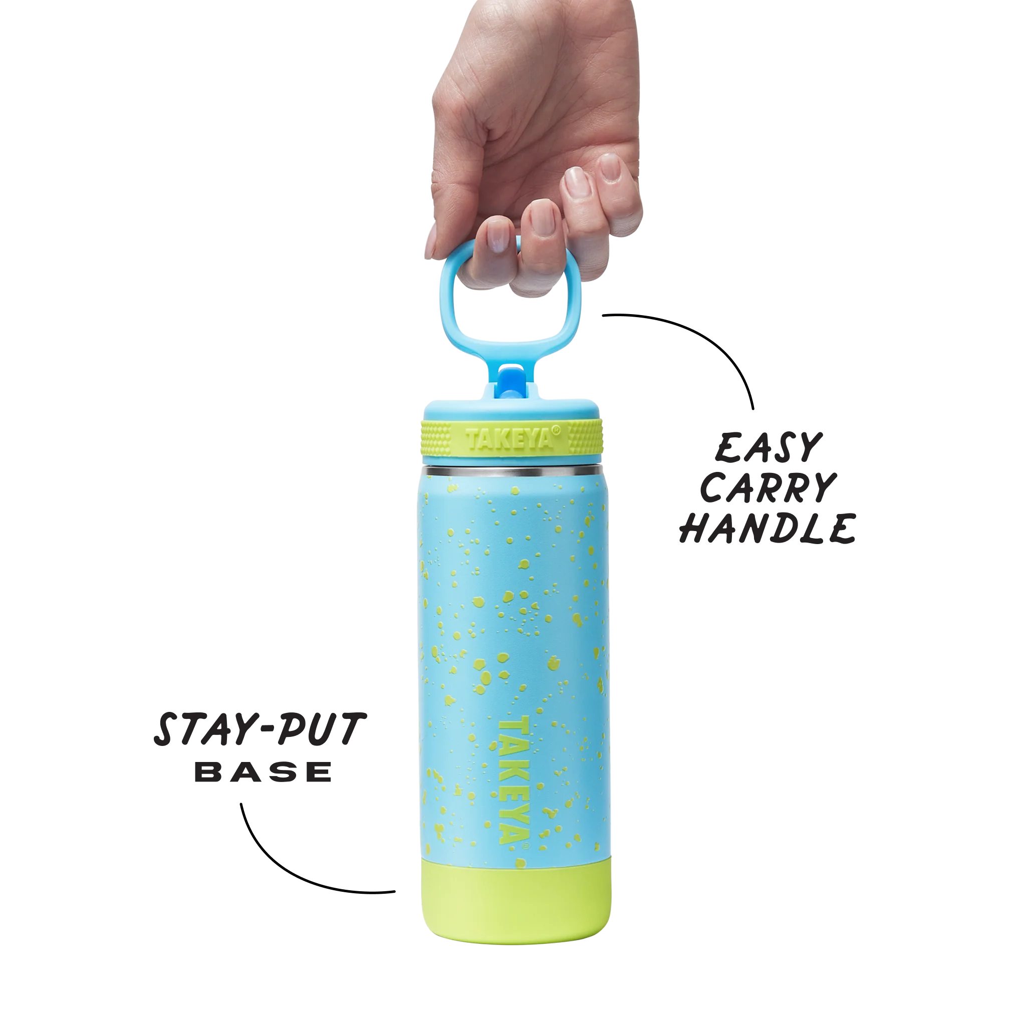 Glow In The Dark Sport Kids Water Bottle Confetti With Straw Lid - Image 8