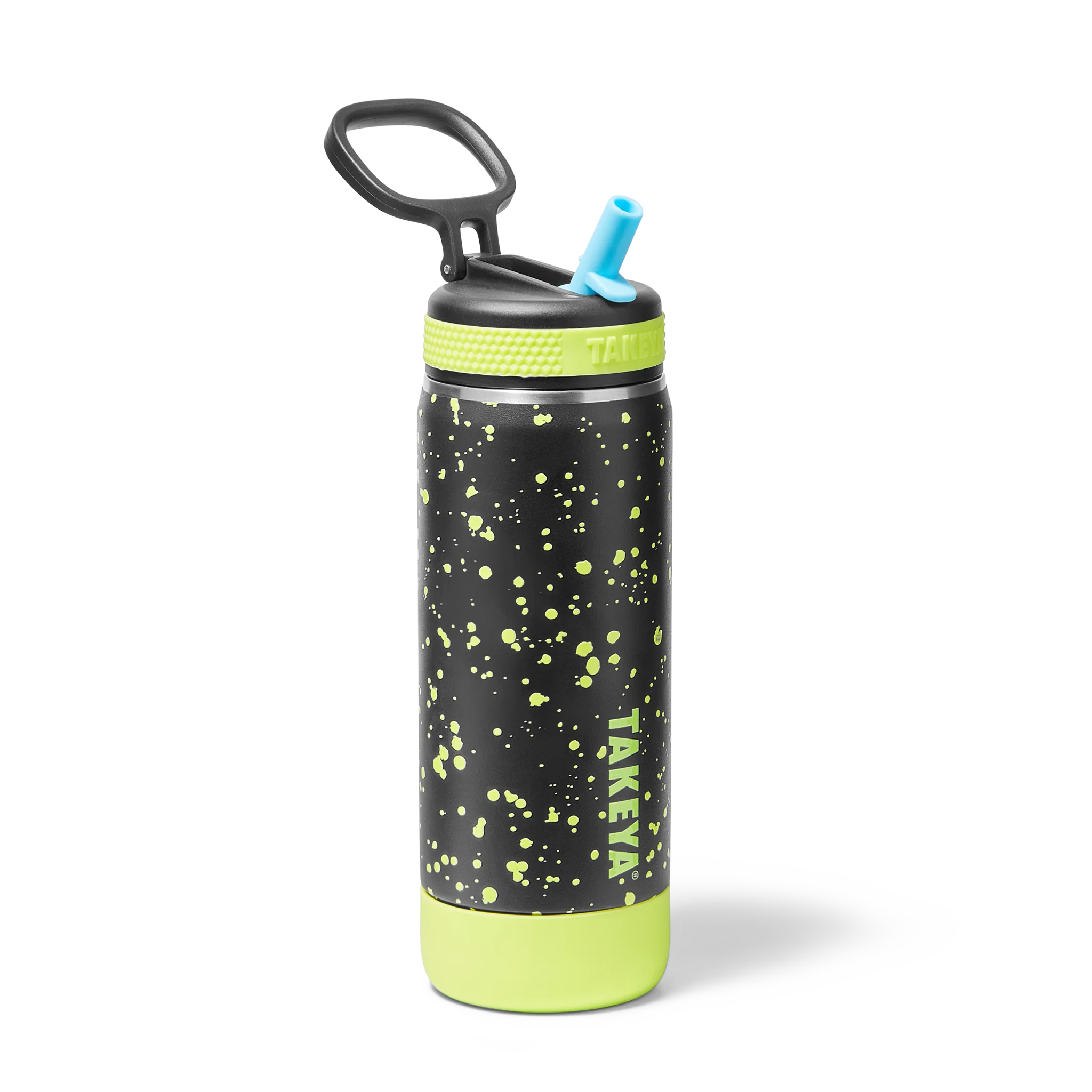 Glow In The Dark Sport Kids Water Bottle Confetti With Straw Lid - Image 9