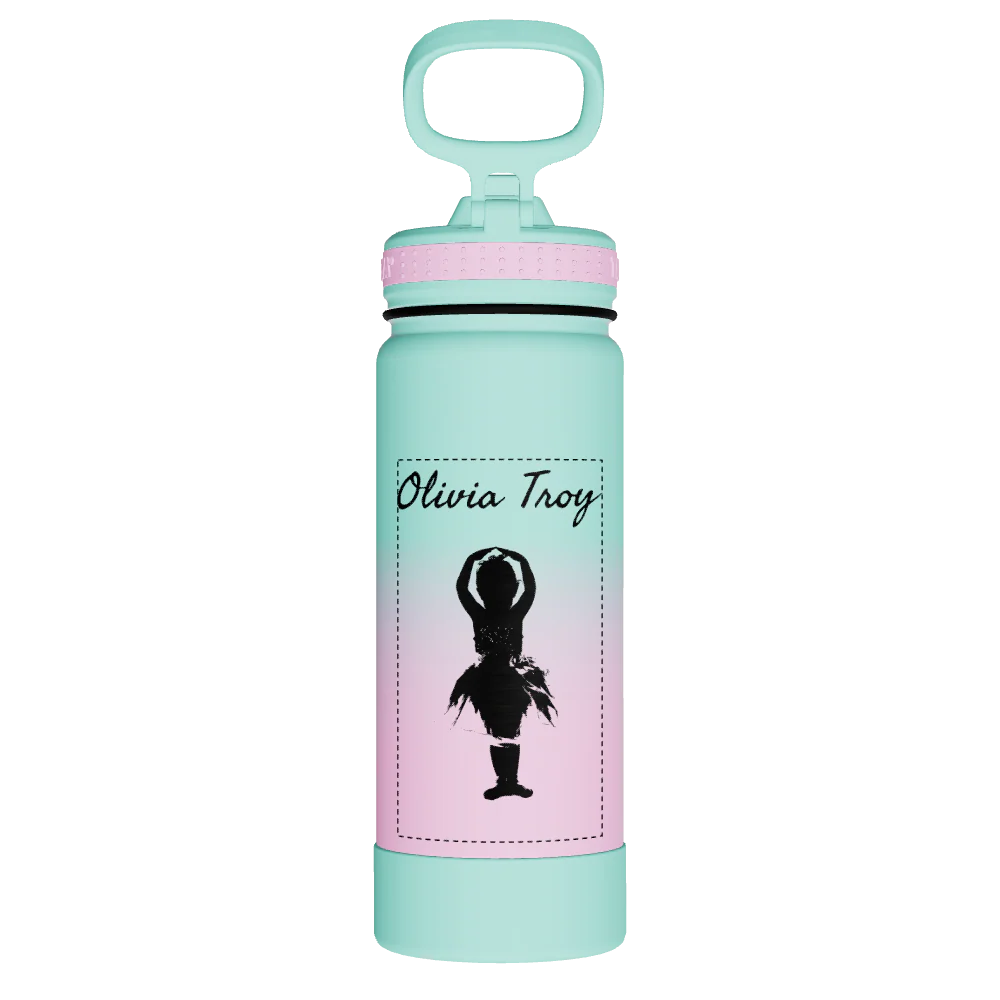 Actives Water Bottle With Straw Lid - customized - Image 2