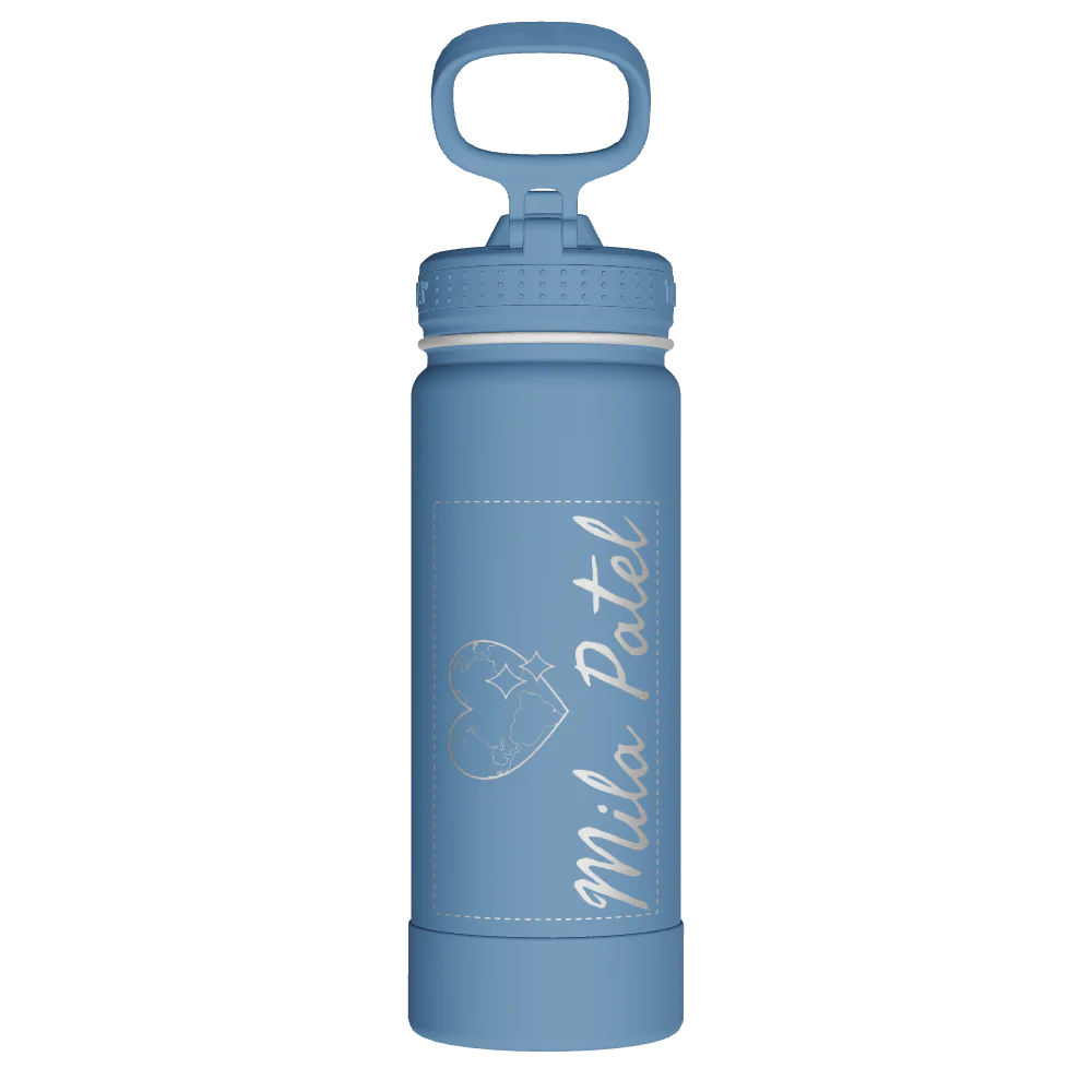 Actives Water Bottle With Straw Lid - customized