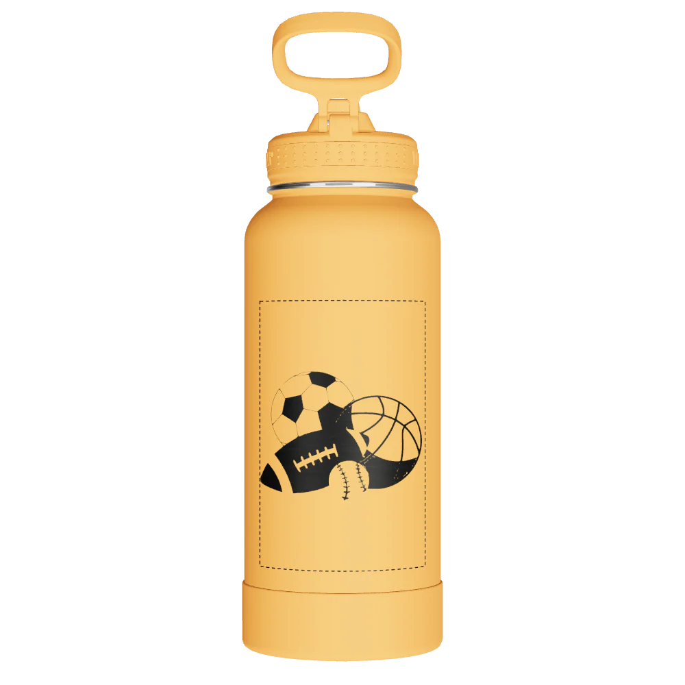 Actives Water Bottle With Straw Lid - customized - Image 2