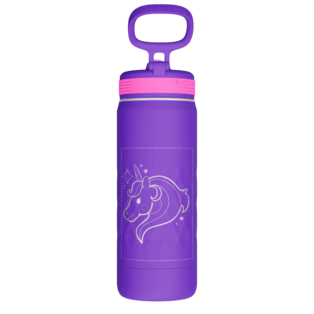 Kids Sport Water Bottle With Straw Lid - customized - Image 2