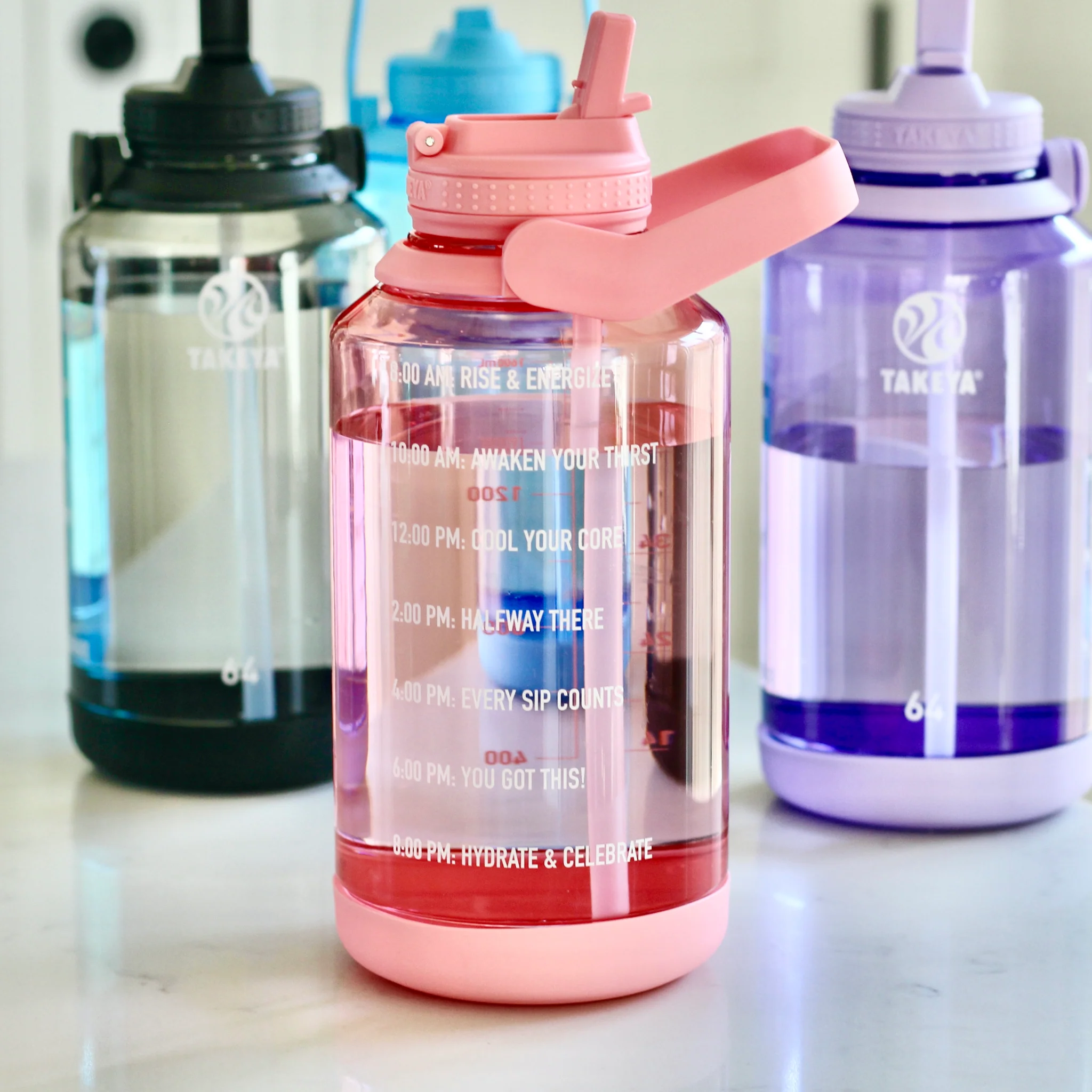 Tritan Motivational Water Bottle With Straw Lid - Image 43